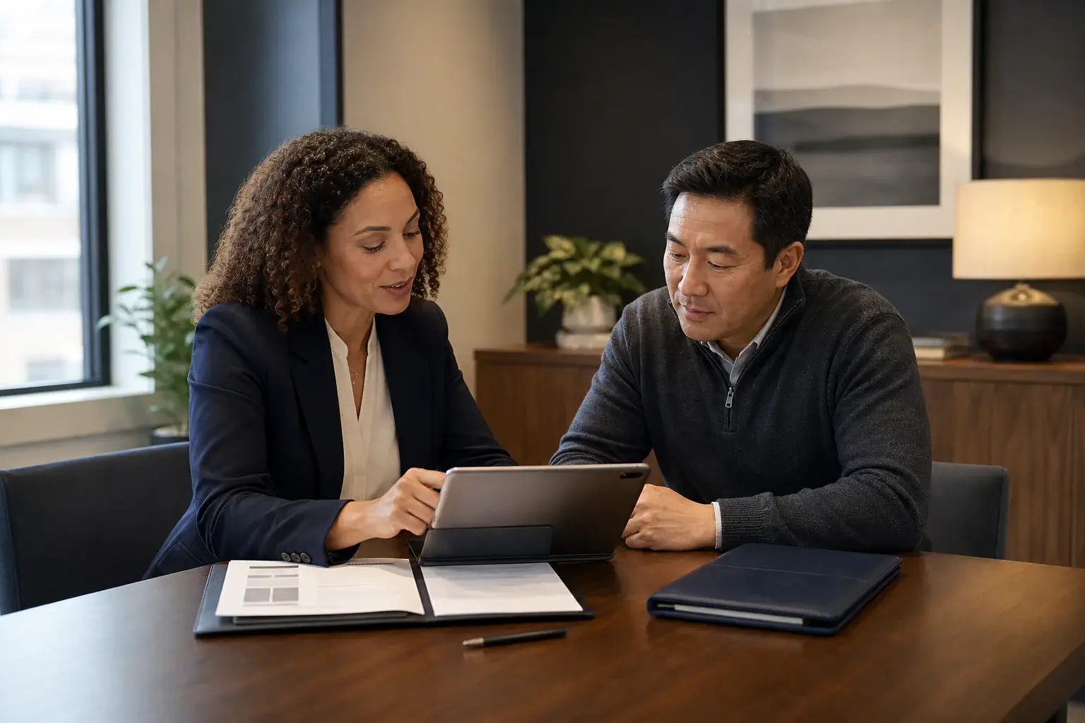 A consultation proposal and organized financial records prepared for review